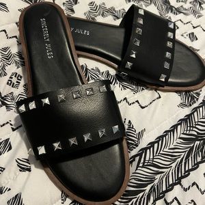 Size 9 spiked black sandals